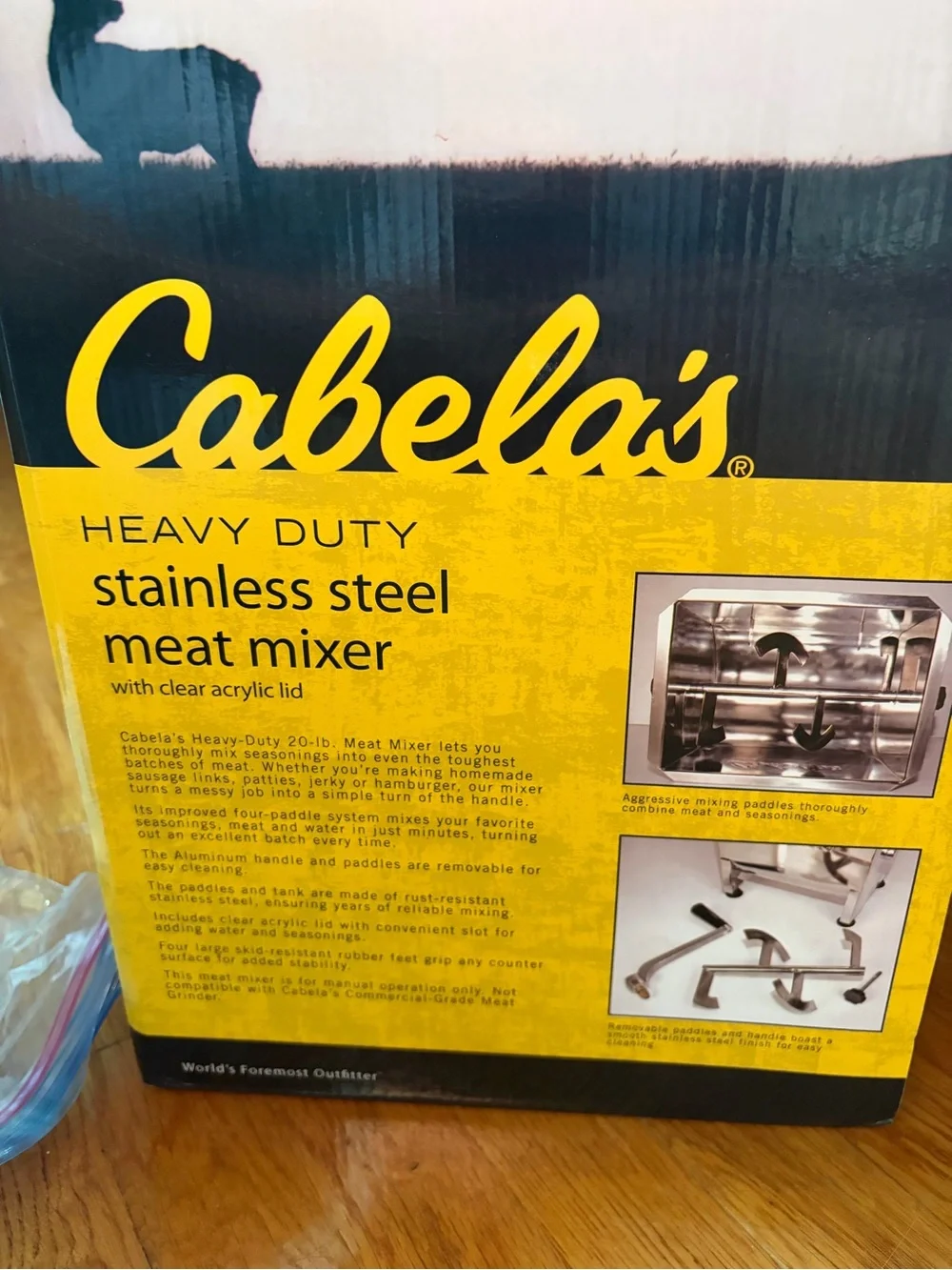 Cabela's Heavy Duty Stainless Steel Meat Mixer with Clear Lid Model #54-1001